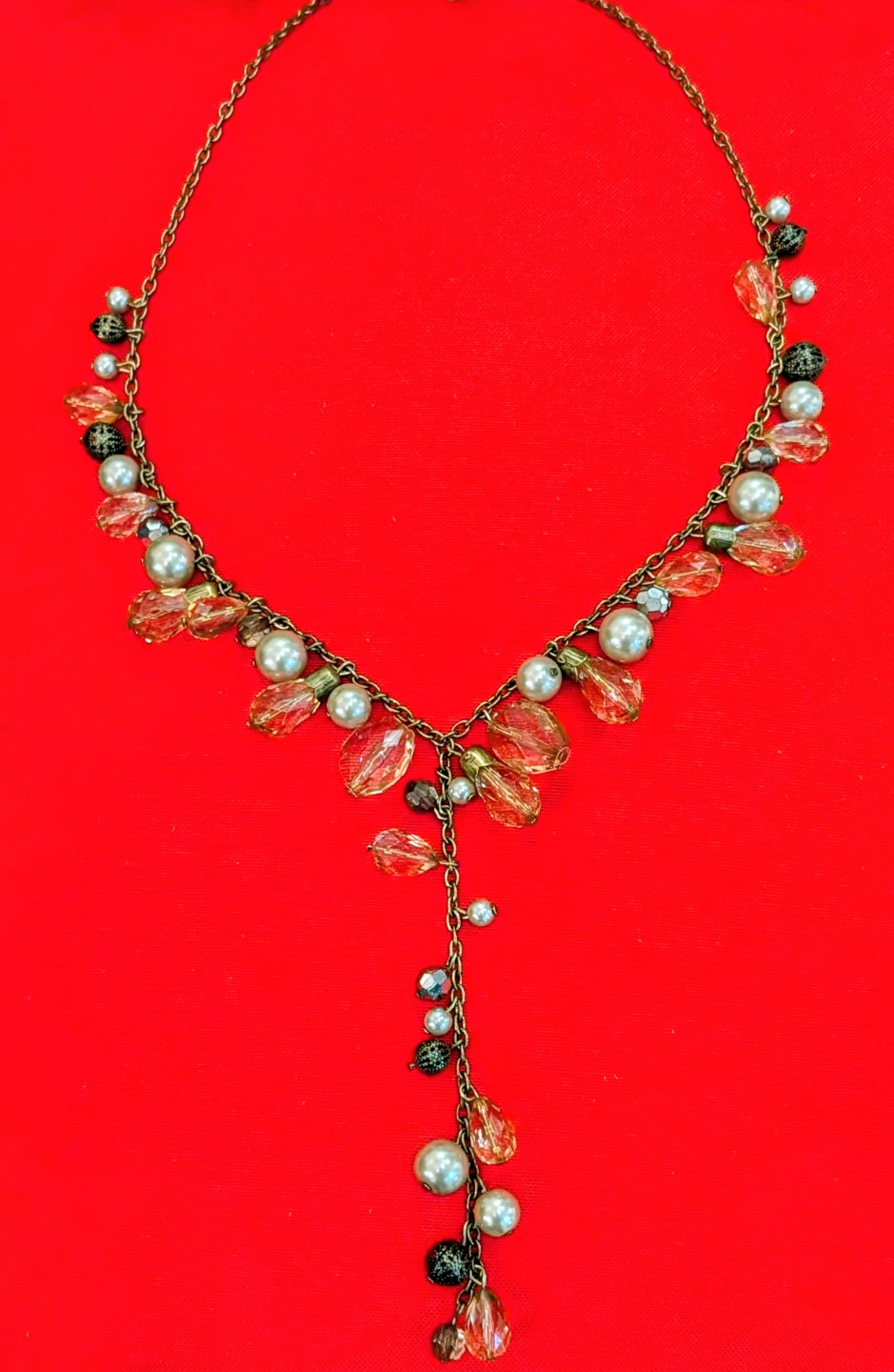 Beaded Necklace with Pearl Accents