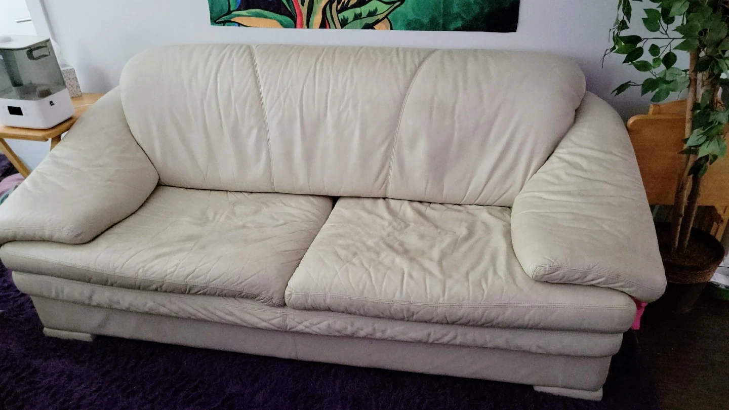 Genuine Leather Sofa ⁸⁶x³⁹x³⁴ - photo 2