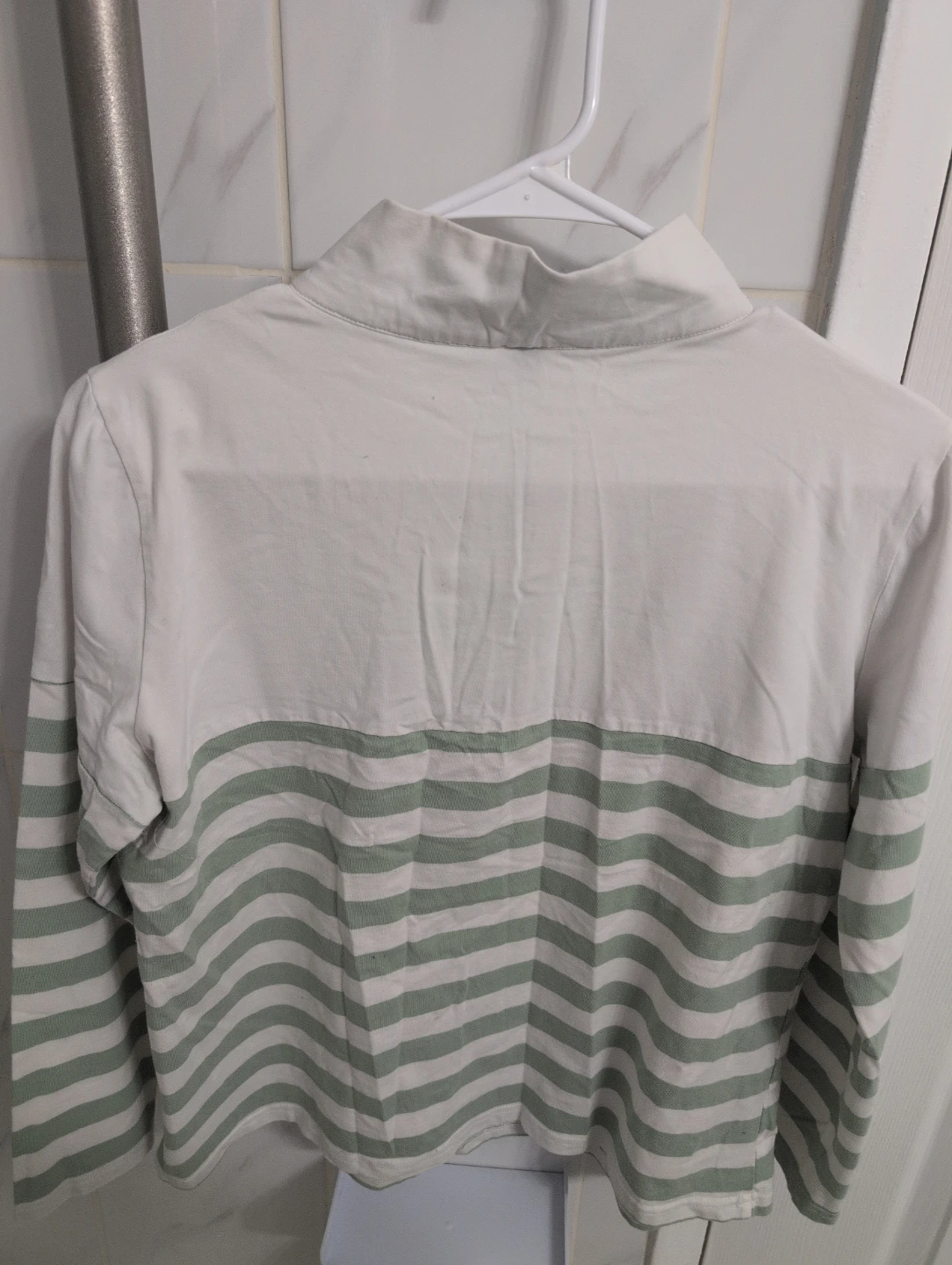 Women's 2XL Striped 1/4 Zip Long Sleeve Top - photo 2