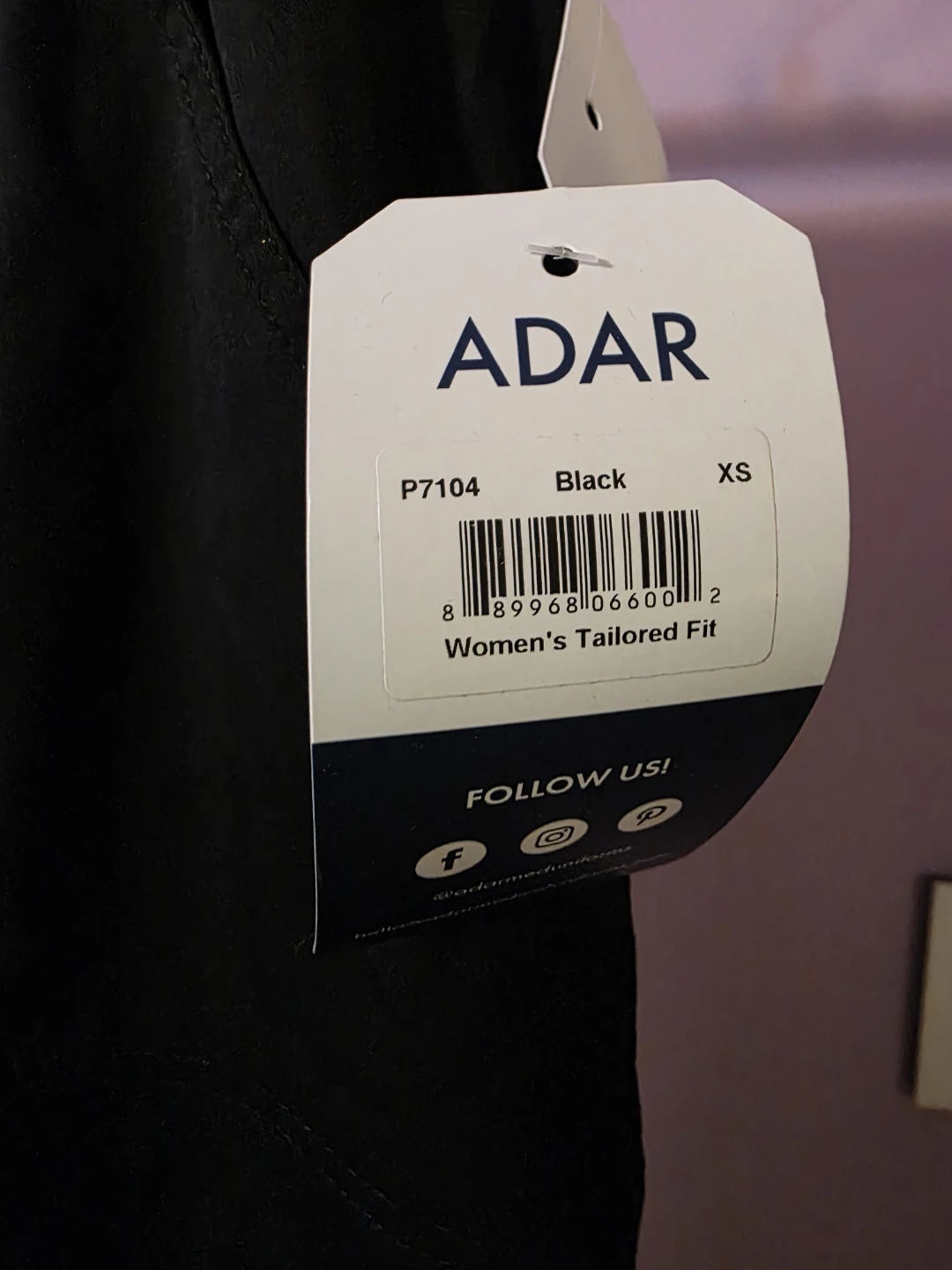 New Scrubs ADAR Women's Tailored Fit Pants - XS Black - photo 3