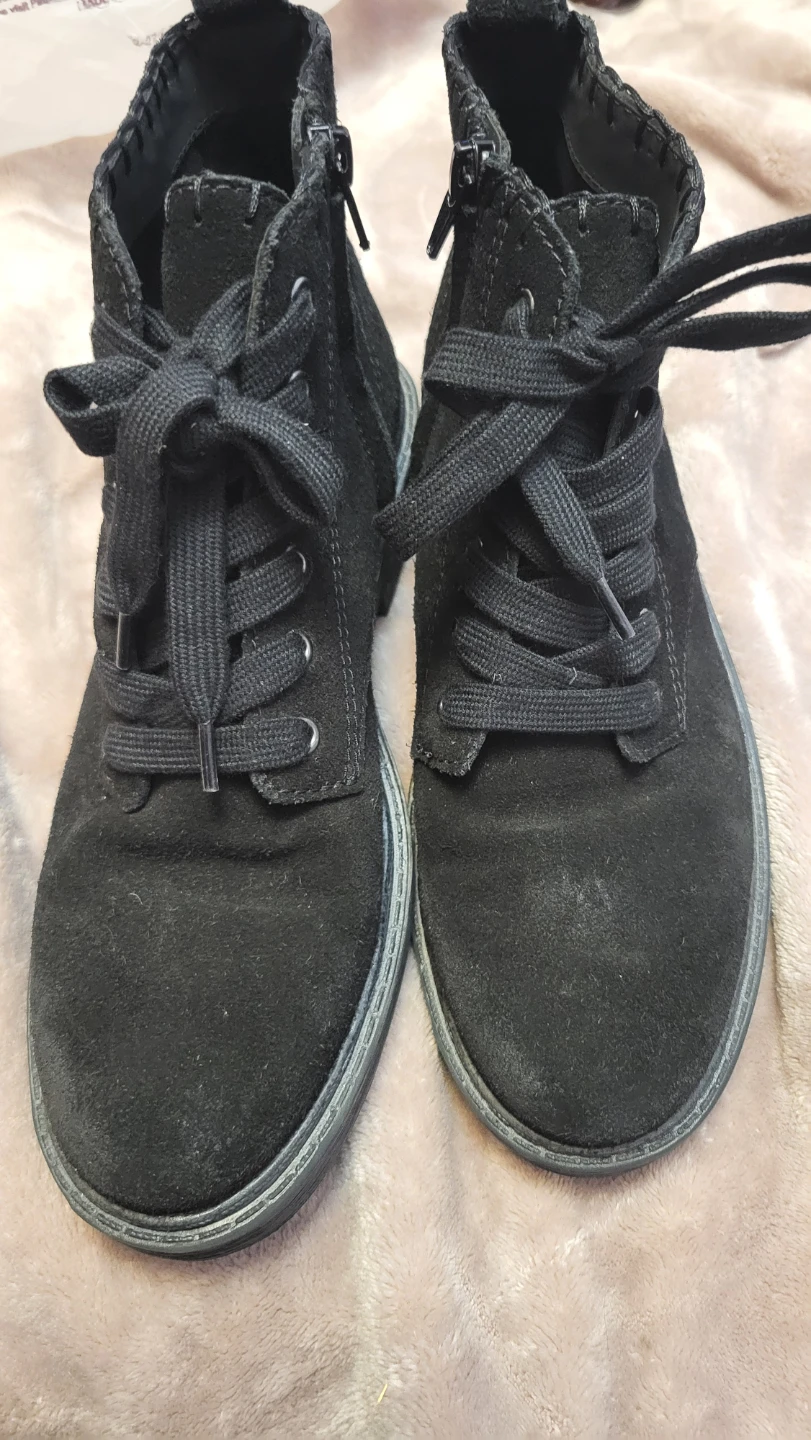 Black Suede Ankle Boots, Size 8