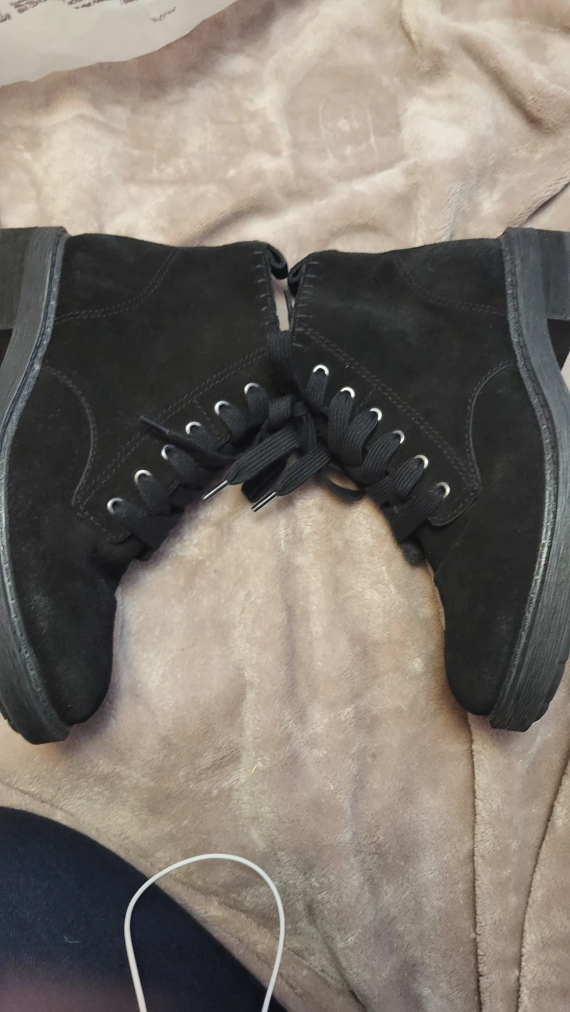 Black Suede Ankle Boots, Size 8 - photo 3