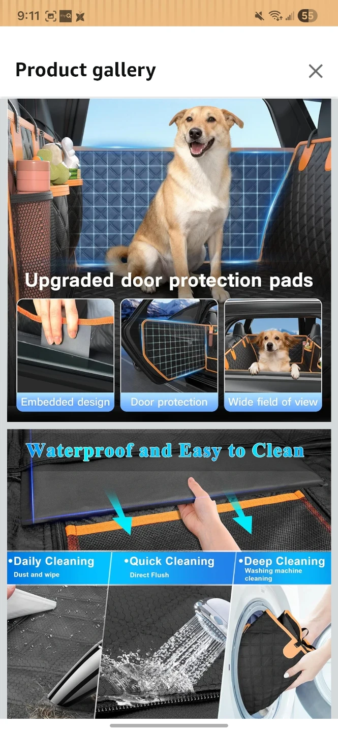 Dog Car Seat Cover for Back Seat - Black - photo 4