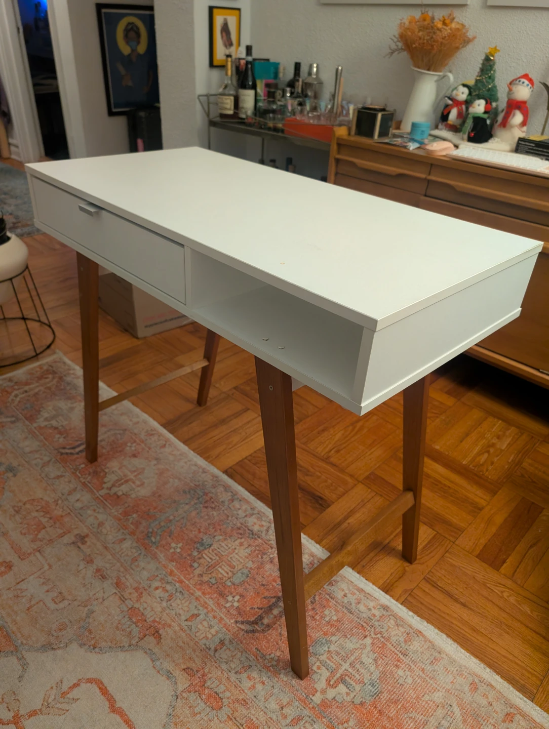 White Desk with Drawer - photo 2