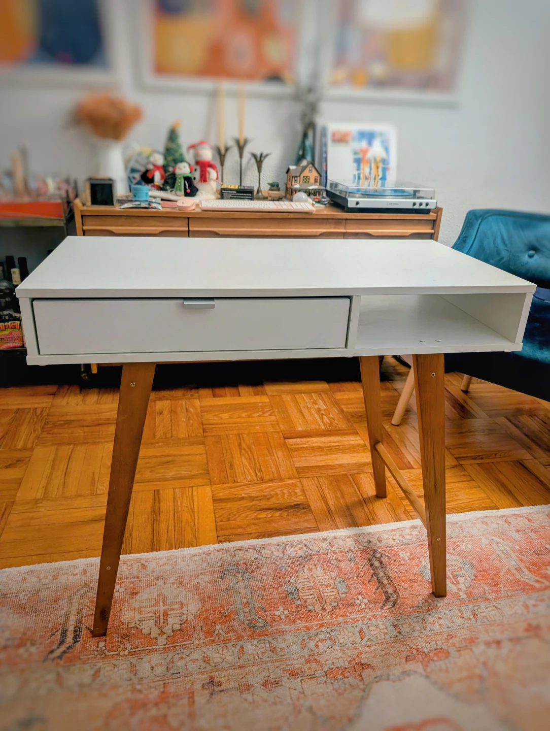 White Desk with Drawer - photo 3