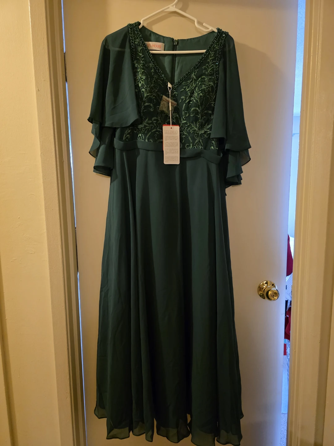 JJ's House Dark Green Chiffon Mother of the Bride Dress