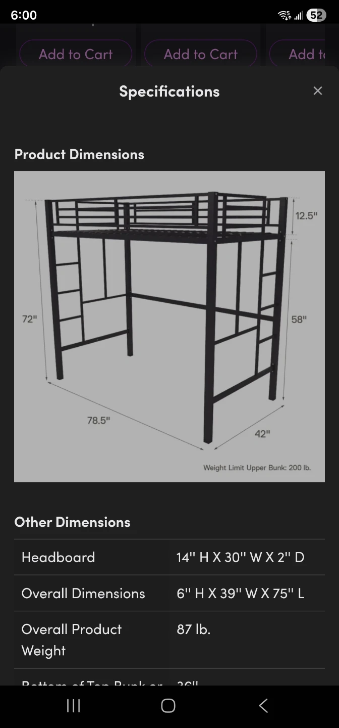 Wade Logan Aatif Twin Loft Bed - Navy Blue - photo 3