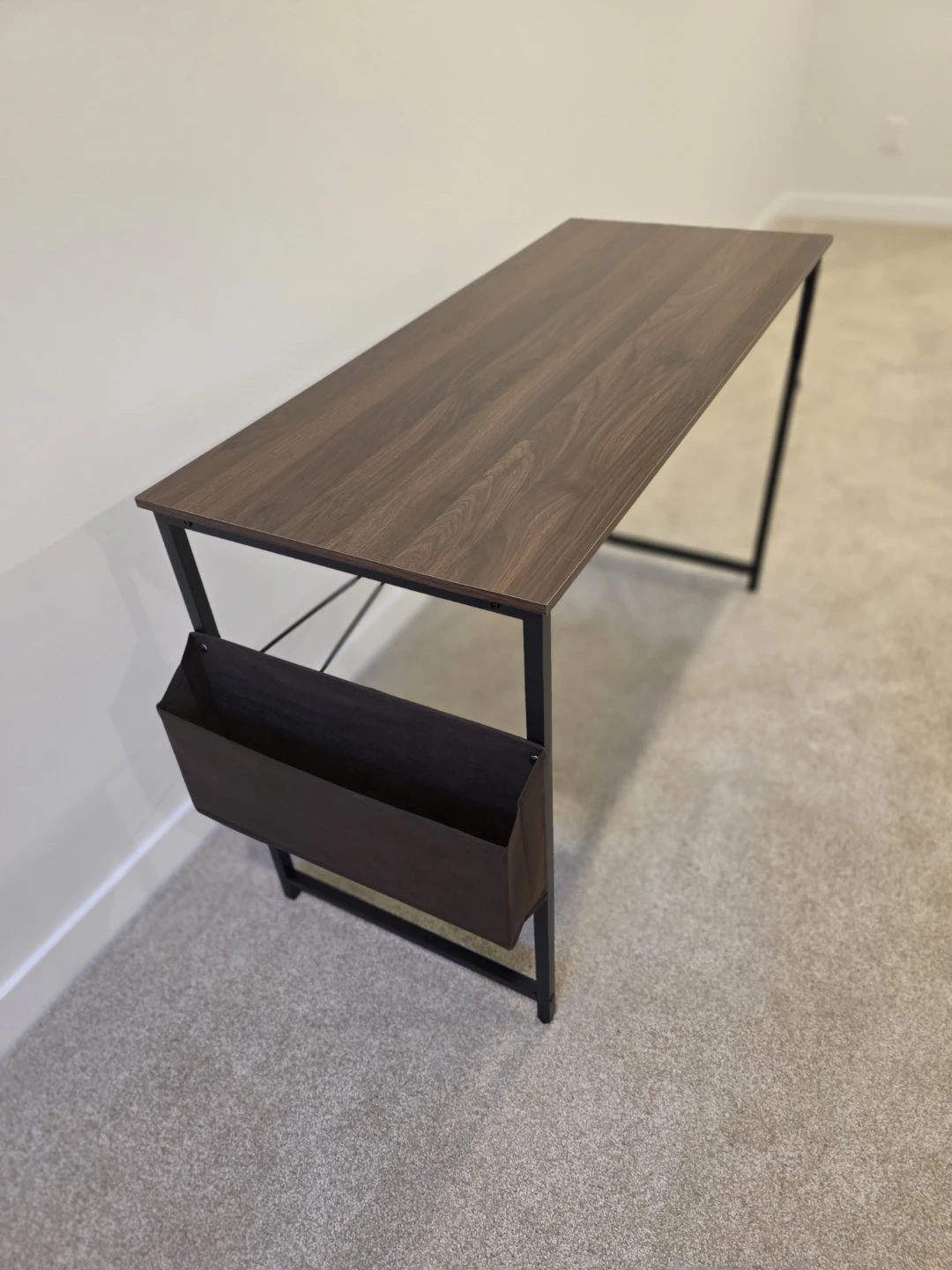 Wood & Black Metal Desk