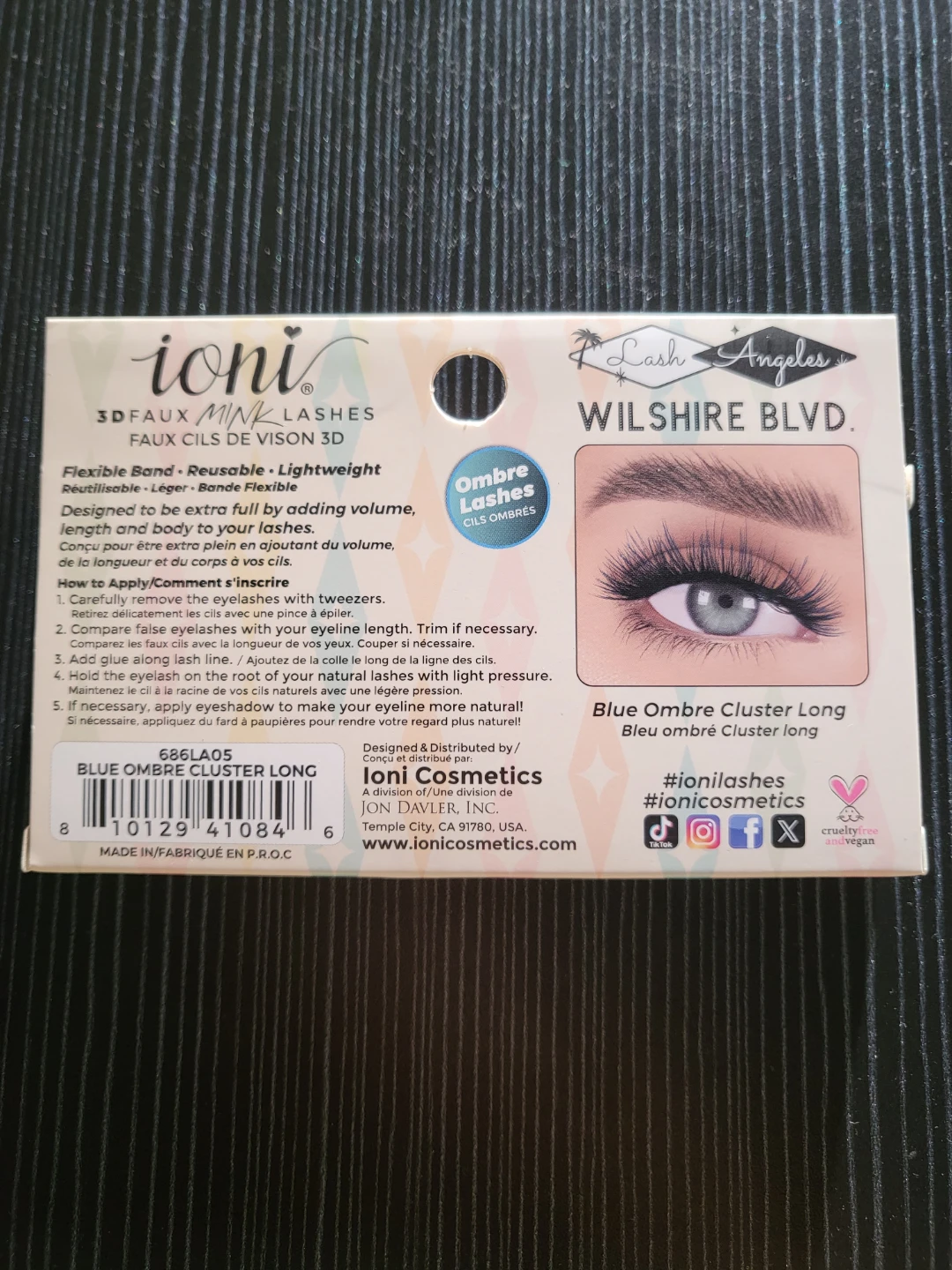 Ioni Blue Ombre Cluster Long 3D Faux Mink Lashes - photo 2