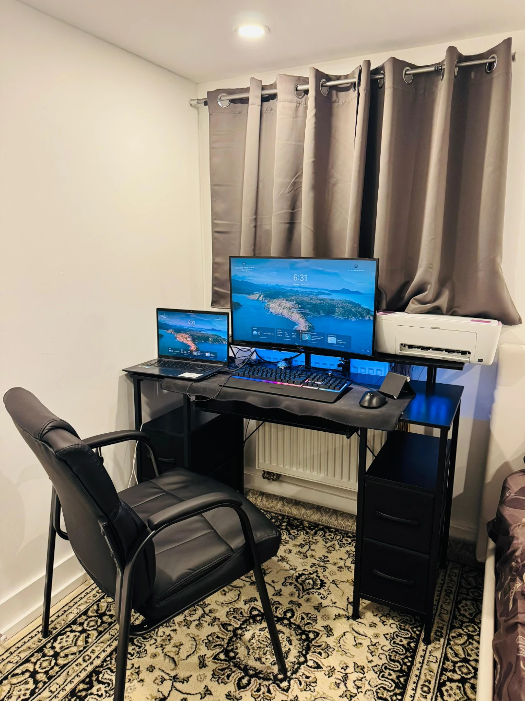 Computer Desk, Chair