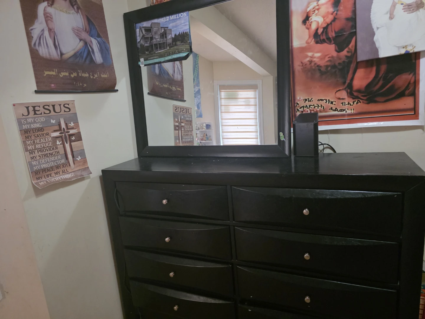 Black Dresser with Mirror