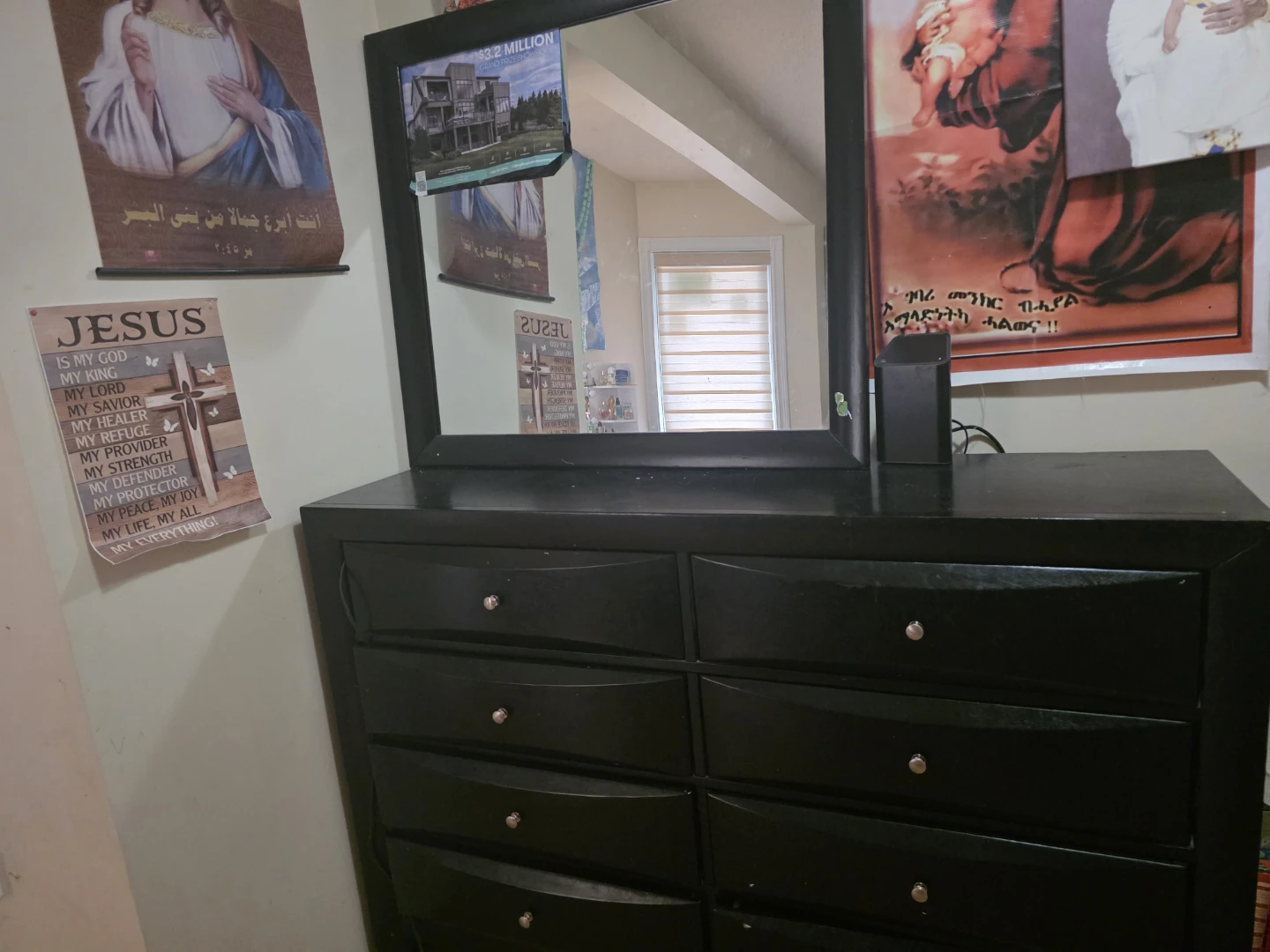 Black Dresser with Mirror - photo 2