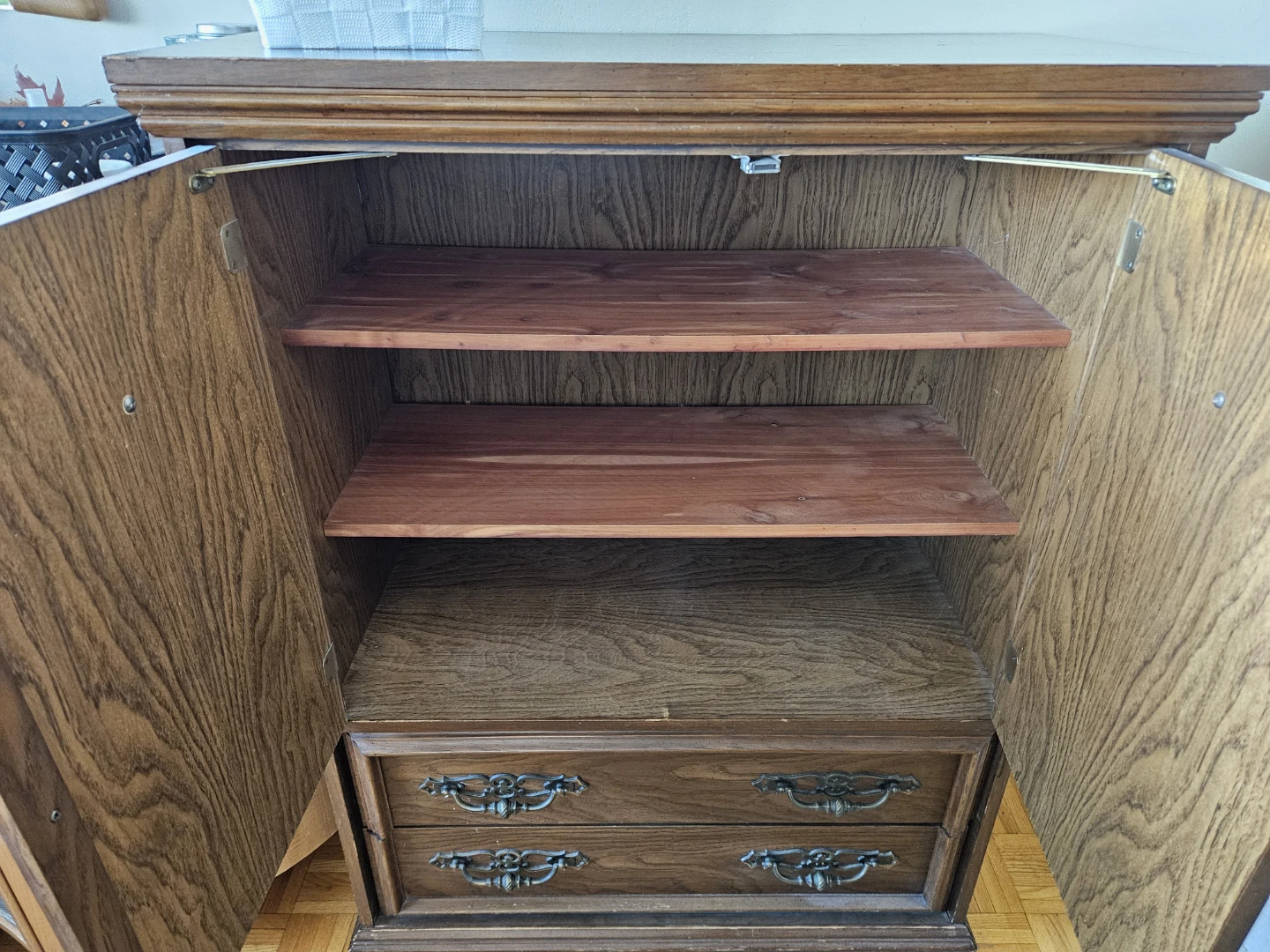 Vintage Wooden Armoire with Drawers - photo 2