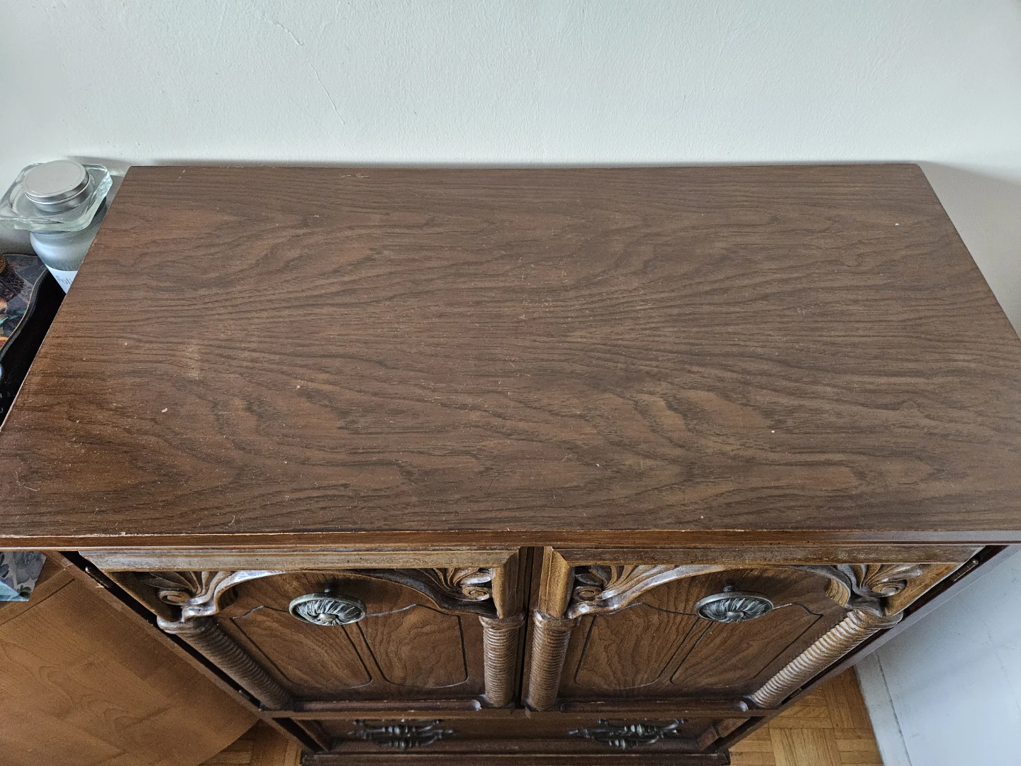 Vintage Wooden Armoire with Drawers - photo 3