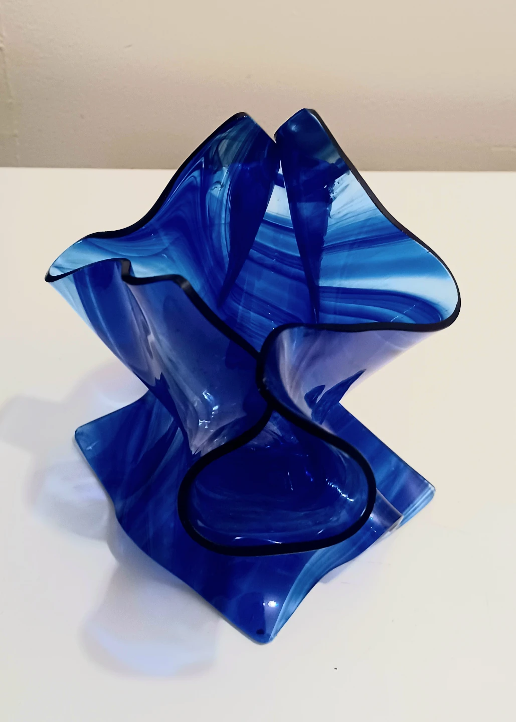 Rare Cobalt Blue Crystal Vase - photo 2