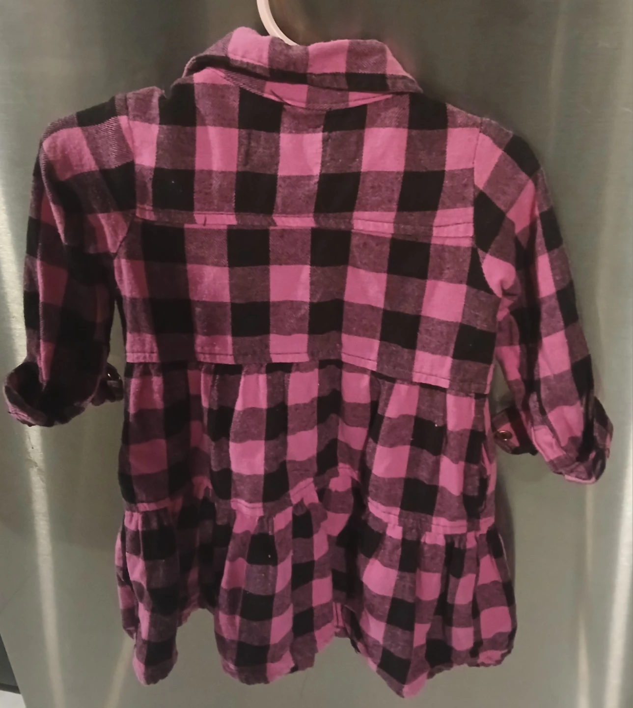 Pink & Black Plaid Girls Dress - photo 2