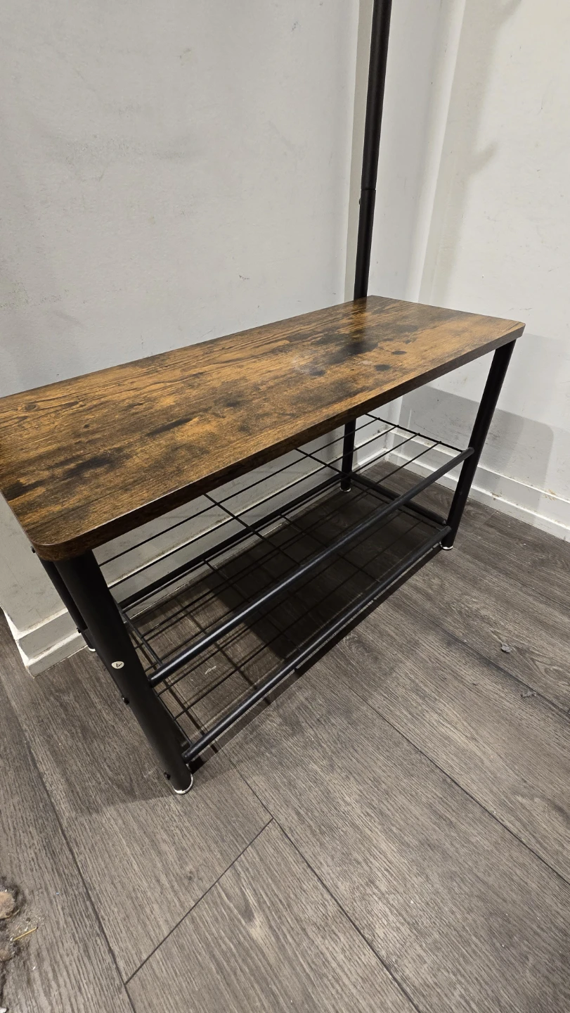 Coat Rack Stand with Bench & Storage Shelf - photo 2