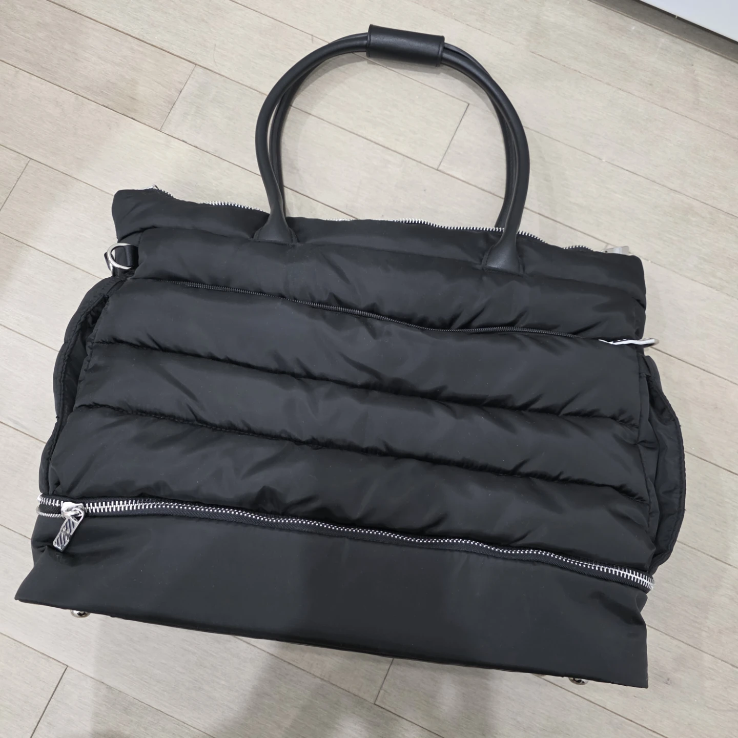 Black Puffer Tote Bag