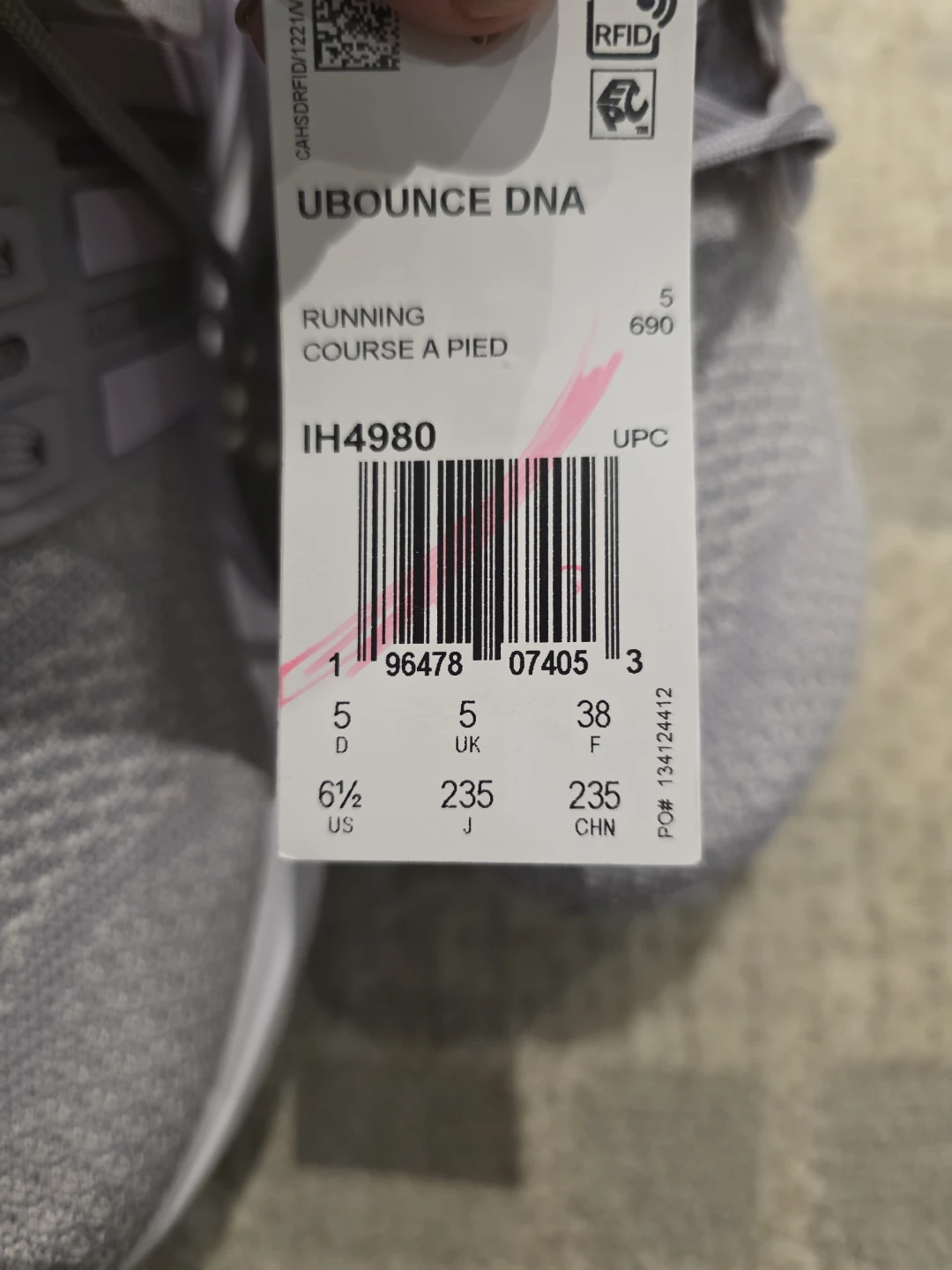 Adidas UBOUNCE DNA Running Shoes Grey Size 6.5 US - photo 4