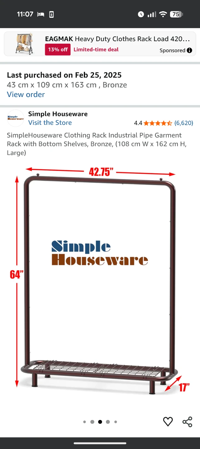 Simple Houseware Black Garment Rack - photo 2