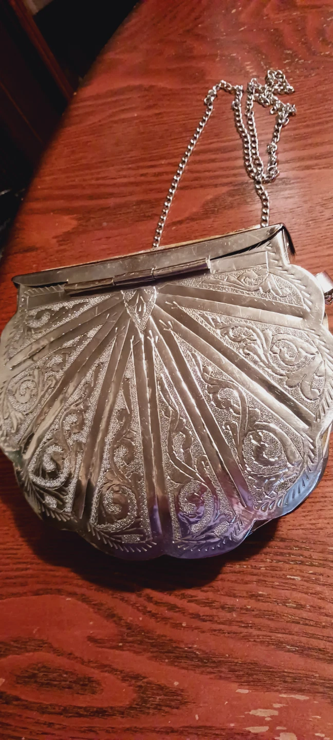 Morrocan Handcrafted Stone Inlaid Metal Purse - photo 3