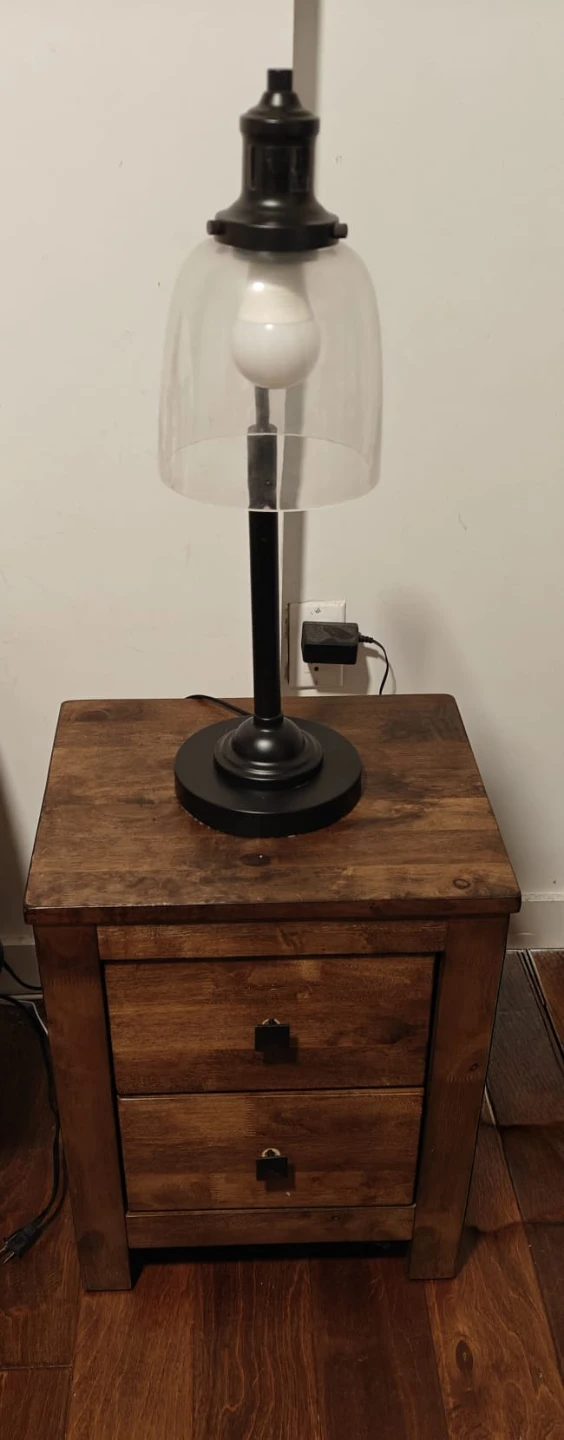 One Wood Nightstand with 2 Drawers - photo 2
