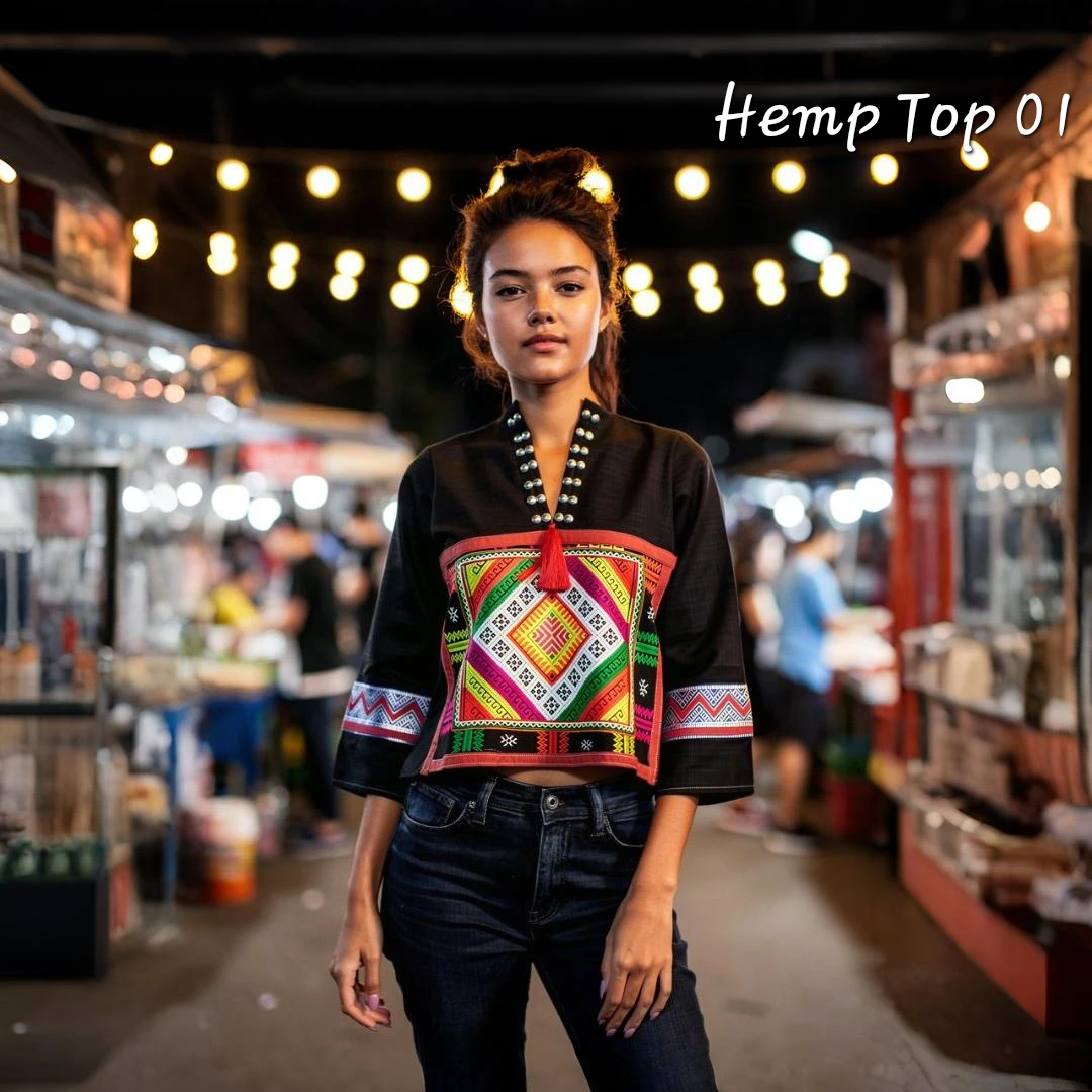 Hill Tribe Hemp Top - Size S