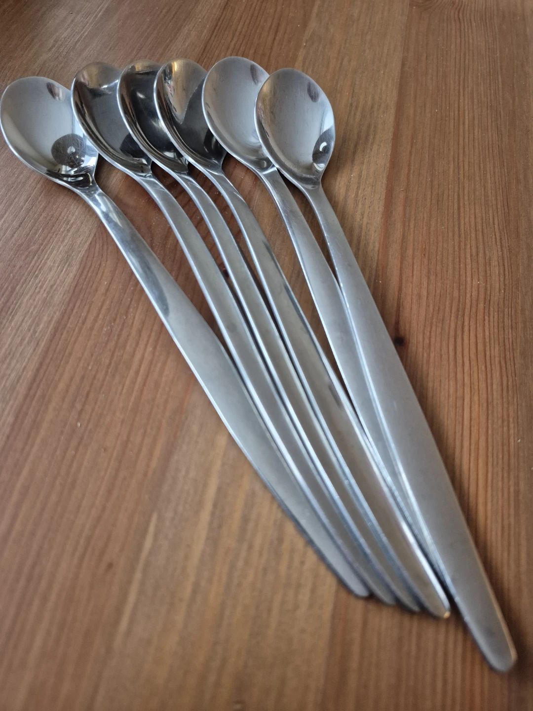 Vintage Midcentury Set of 6 long-handle Teaspoons - photo 2