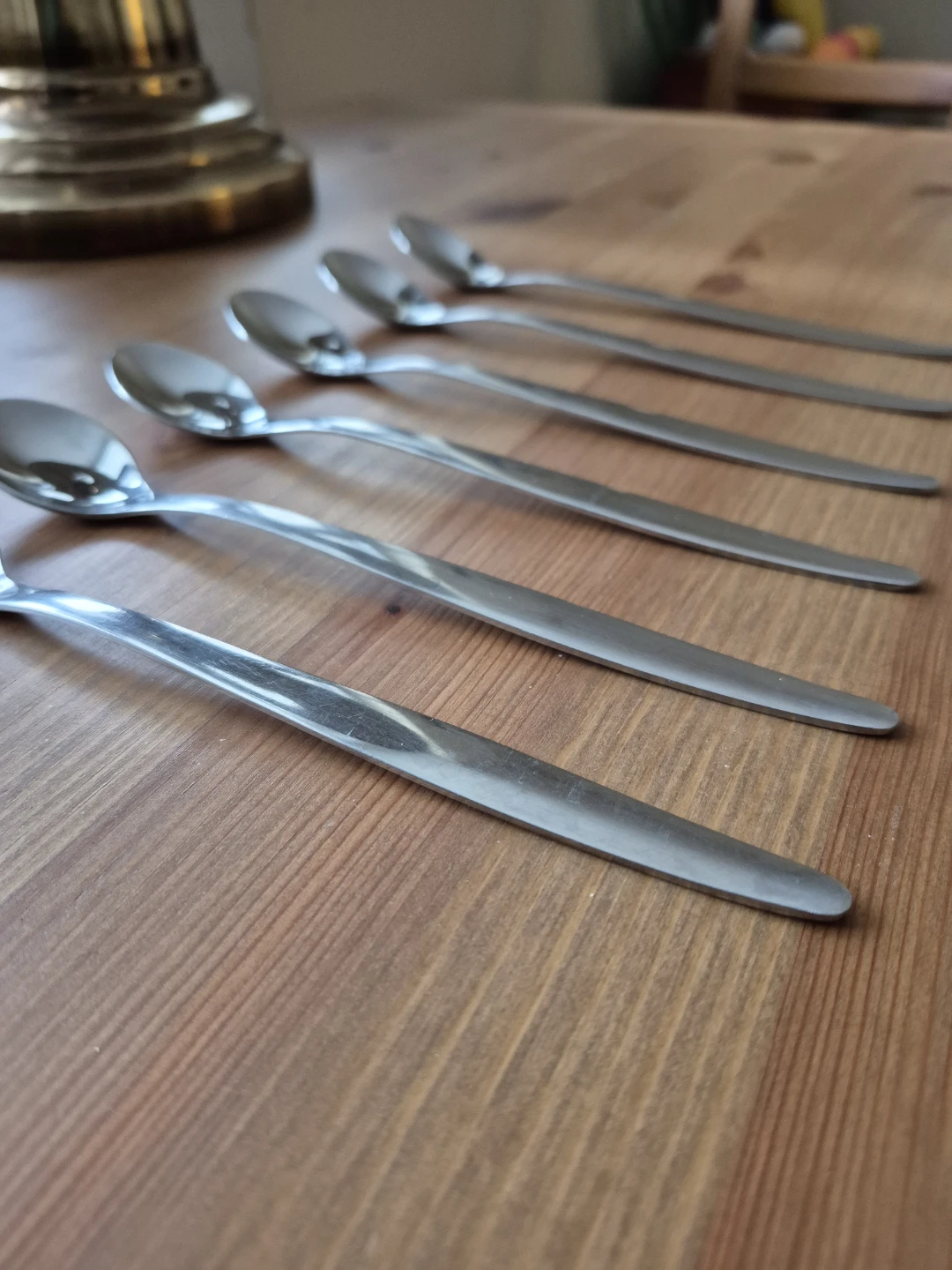 Vintage Midcentury Set of 6 long-handle Teaspoons - photo 5