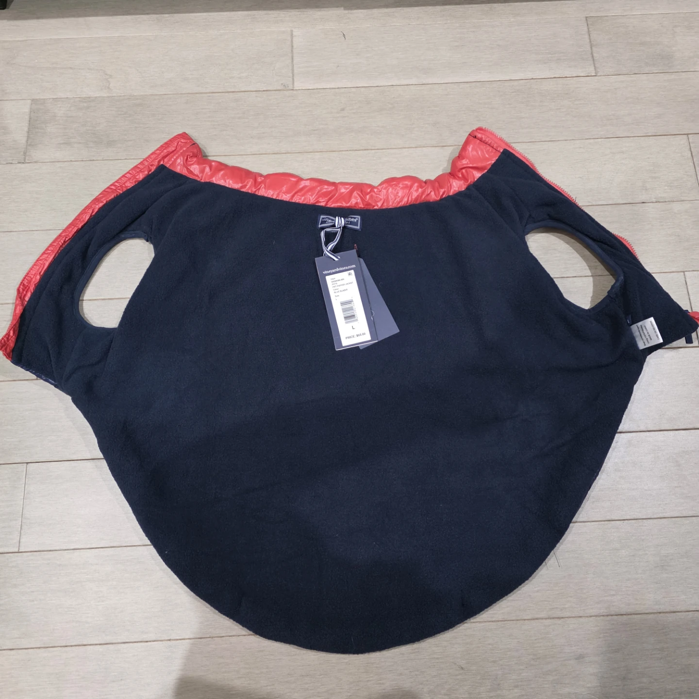 Vineyard Vines Quilted Dog Vest - Red/Navy - Size L - photo 5