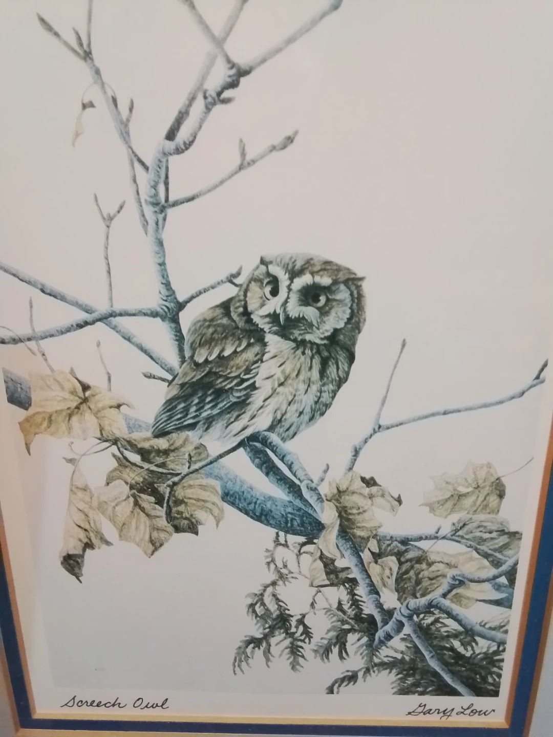 Gary Low  Signed Screech Owl 10.5x8.5" - photo 2