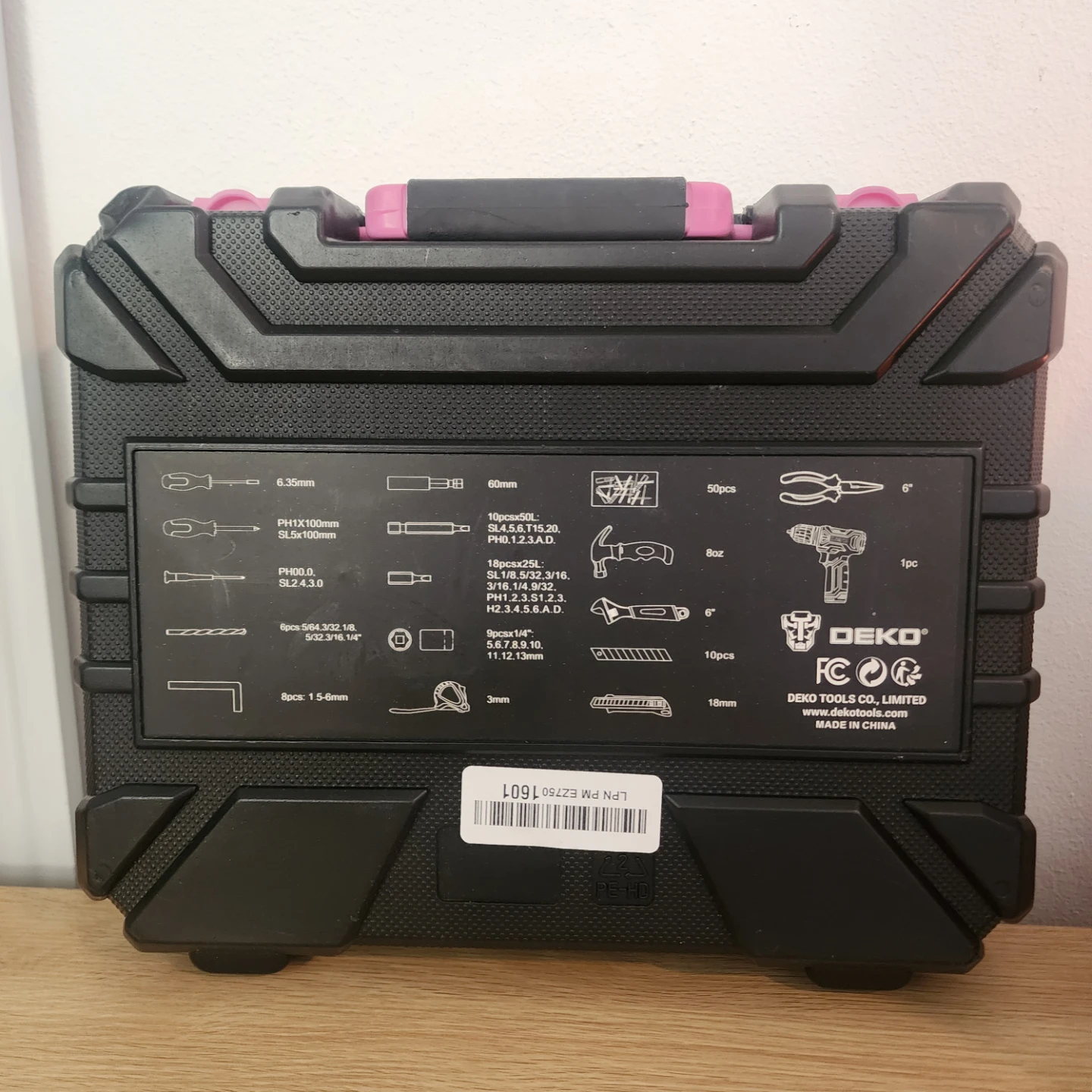 DEKO Pink 46-Piece Home Tool Kit with Power Drill - photo 2