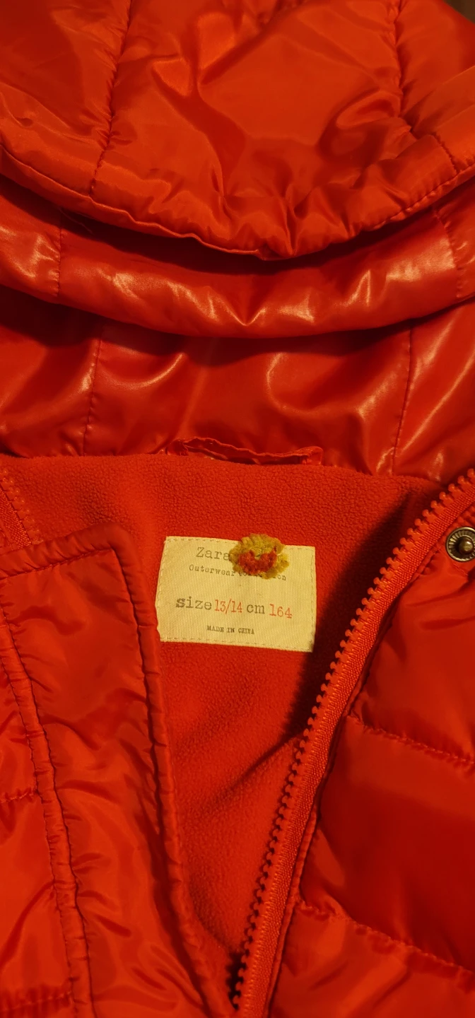 Zara Red Puffer Jacket Size 13/14 - photo 2
