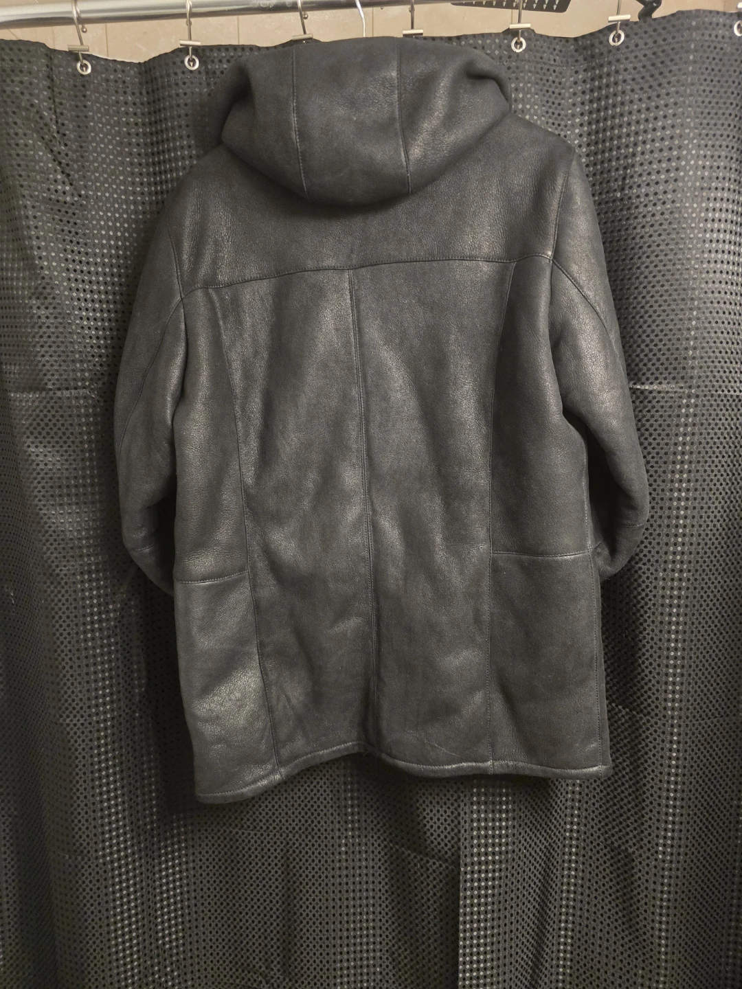 Overland Gray Leather Hooded Jacket