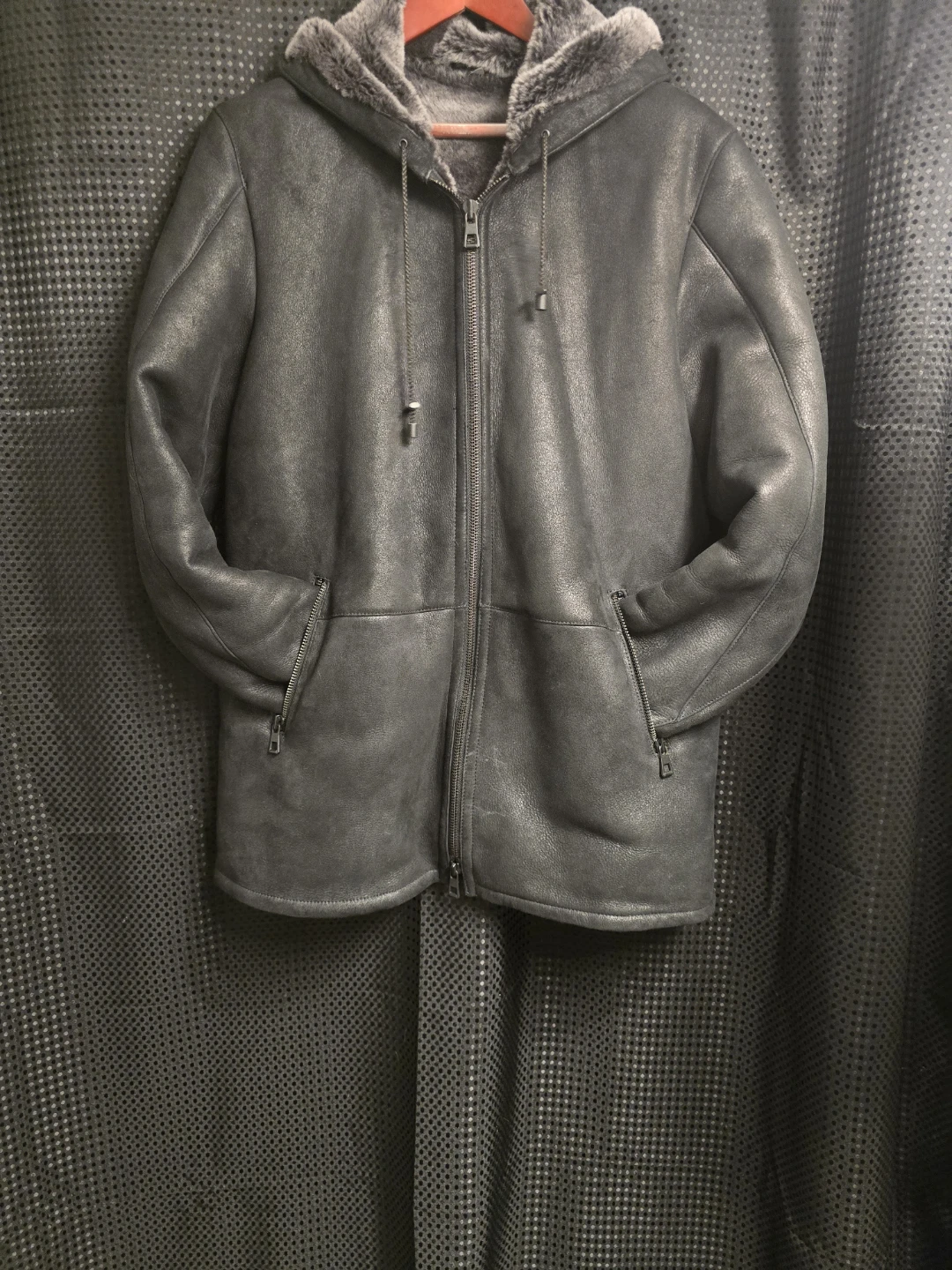 Overland Gray Leather Hooded Jacket - photo 4
