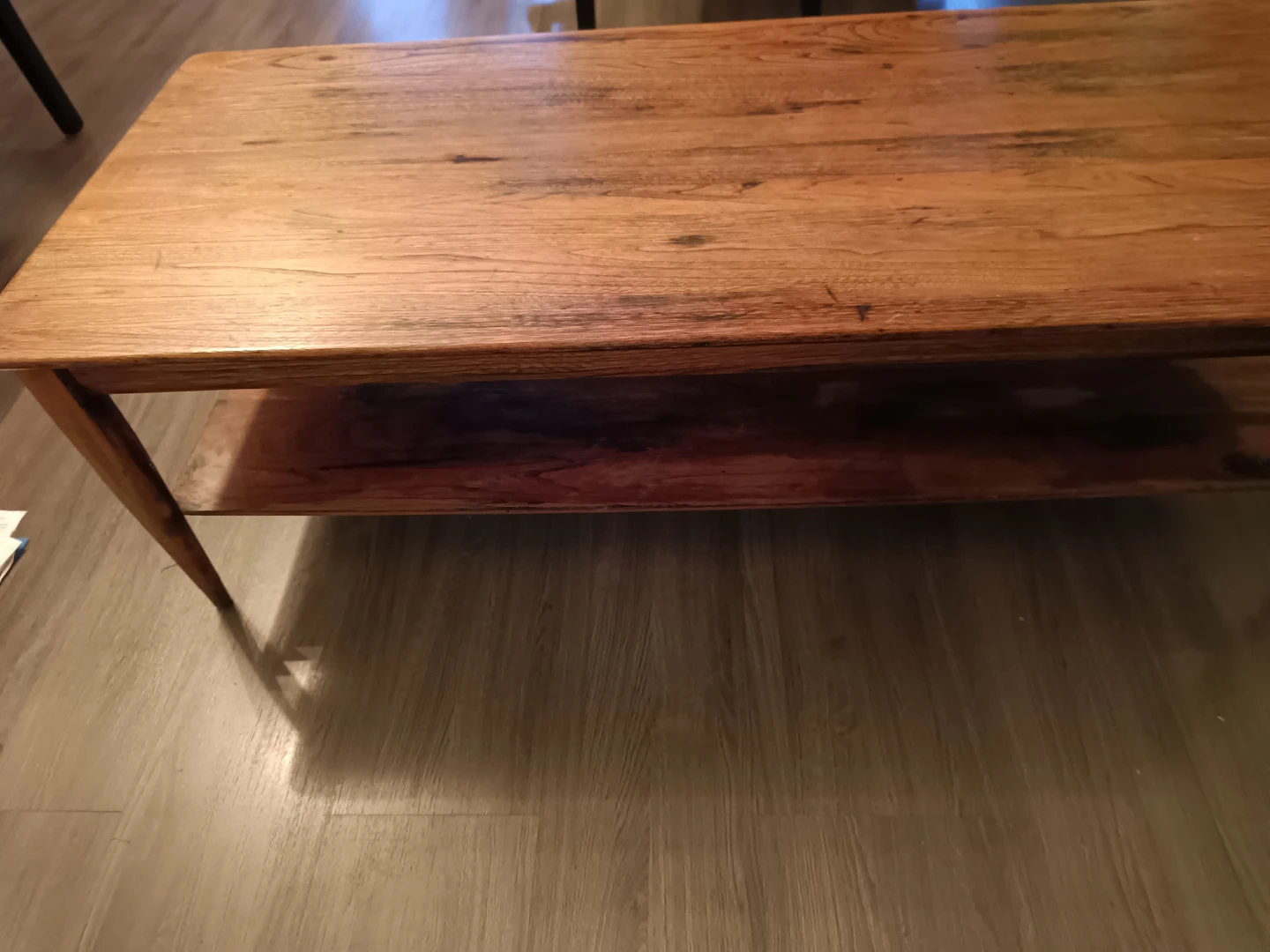 Wooden Coffee Table with Shelf - photo 2