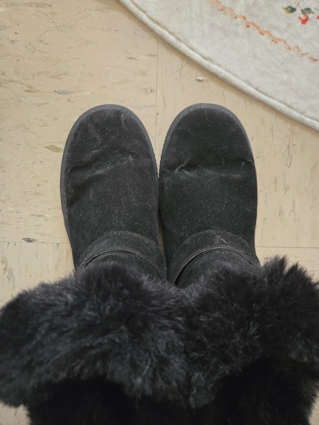 Black Fur Lined Boots - Size 8 (US Women's) - photo 2