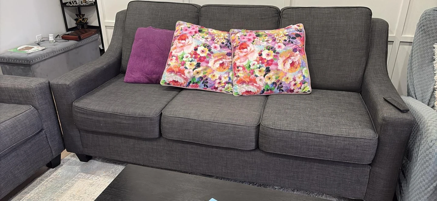 Grey Sofa Set with Coffee Tables - photo 2