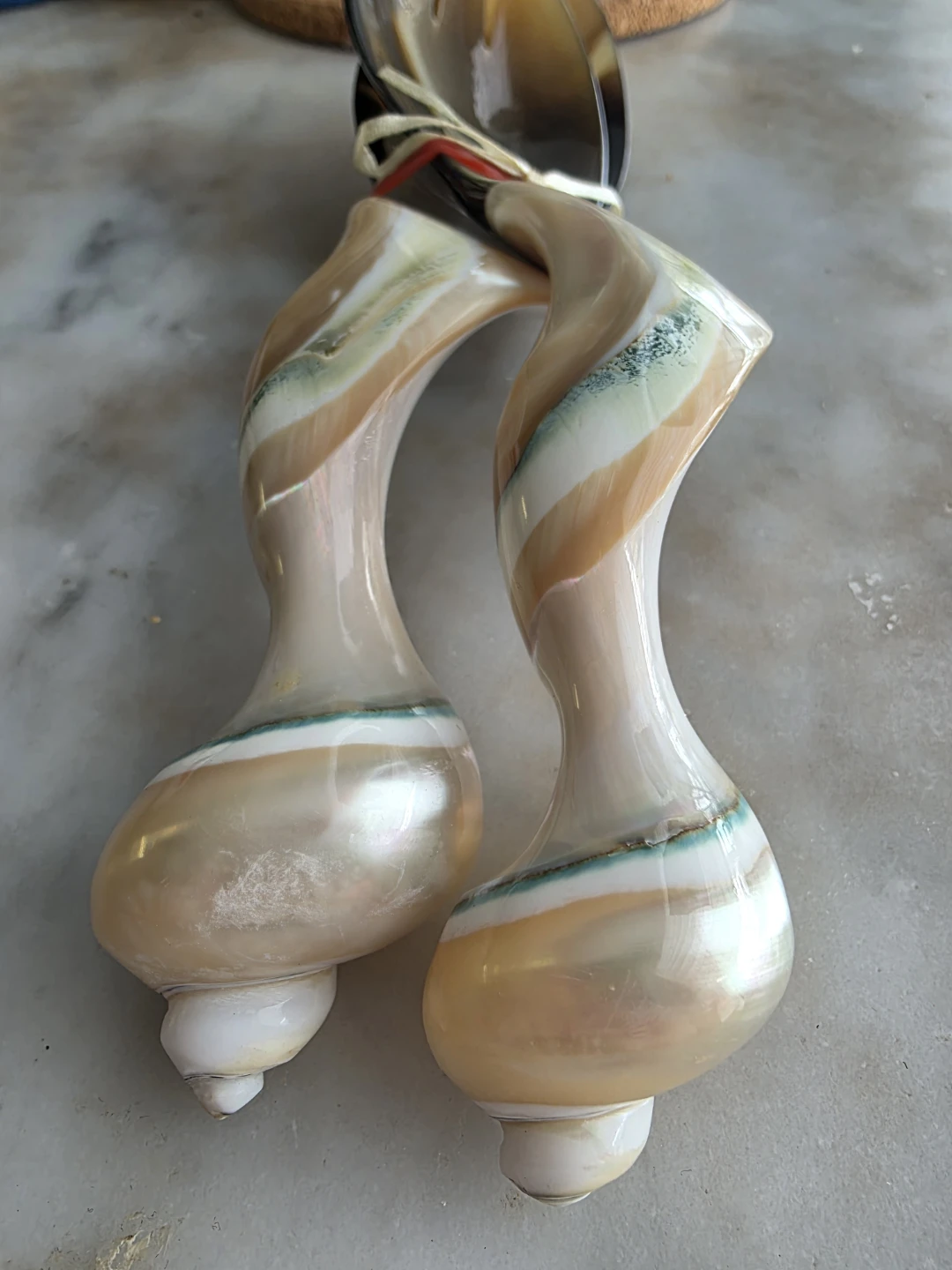 Salad Servers with Horn and Shell Handles - photo 3