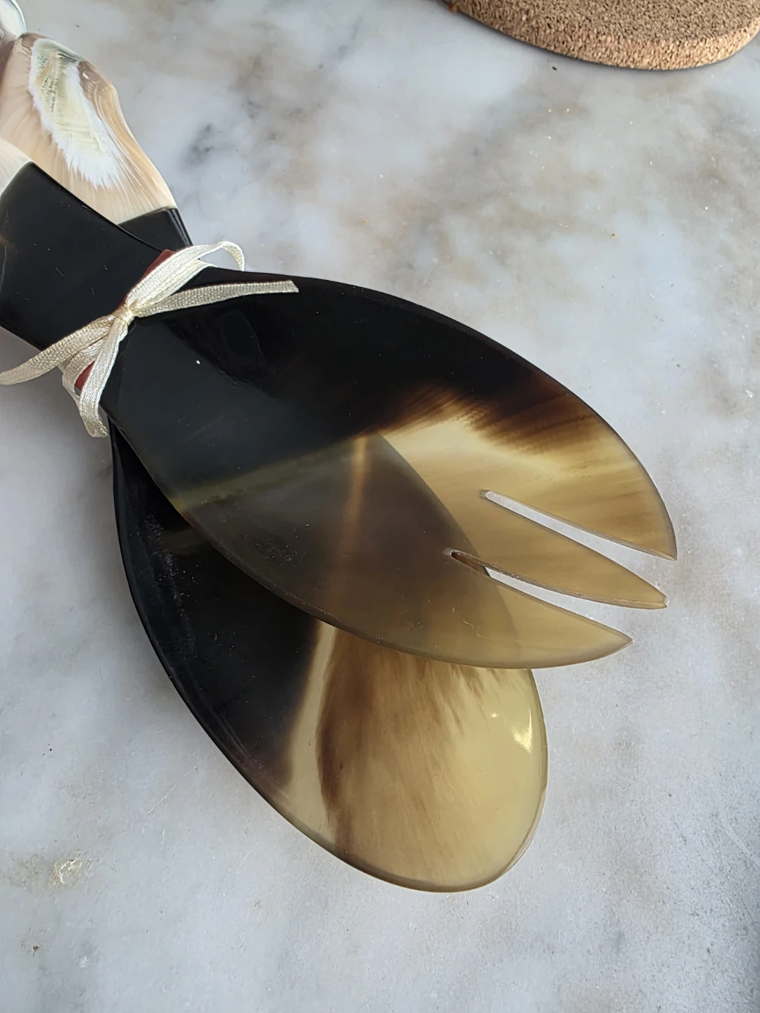 Salad Servers with Horn and Shell Handles - photo 5