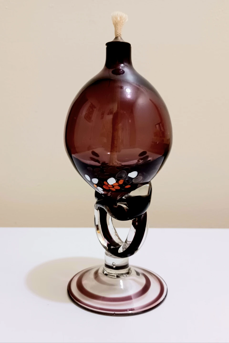 Unique Purple Amethyst Josefine Krosno Oil Lamp - photo 2