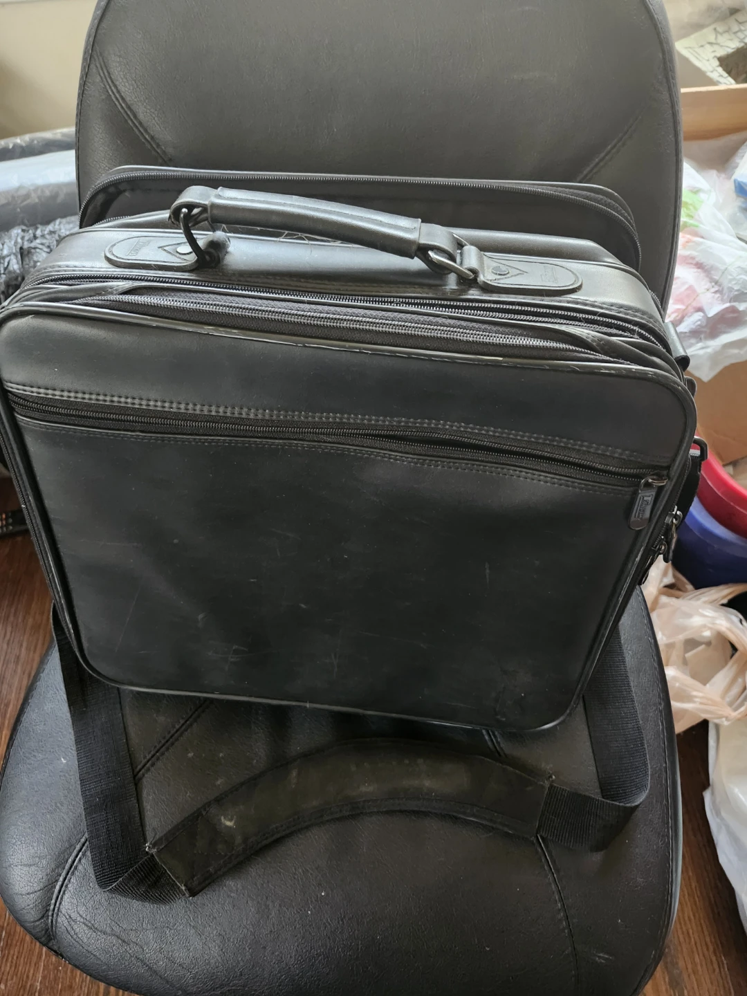 Black Leather Travel Bag