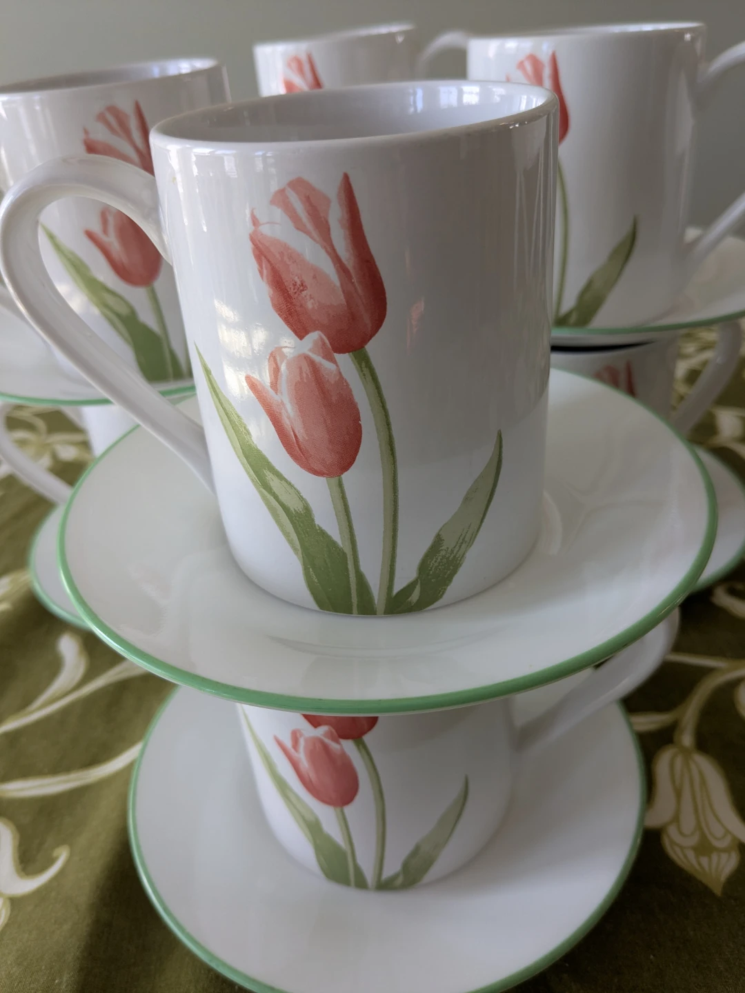 Set of 8 Corelle 🌷 Mugs and Saucers - photo 2