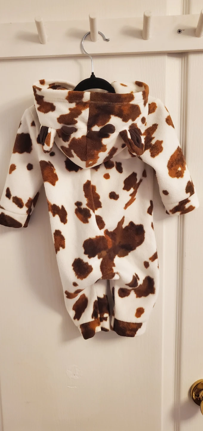 Cow Print Baby Fleece Onesie - photo 2