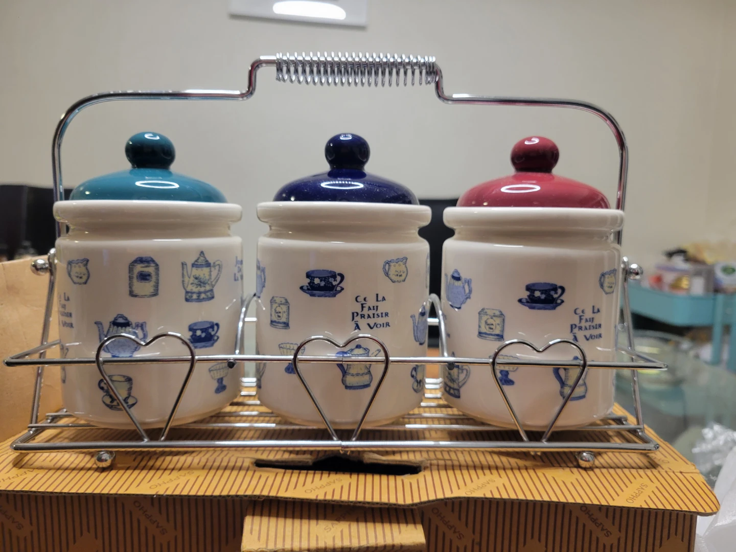 Ceramic Canister Set with Rack