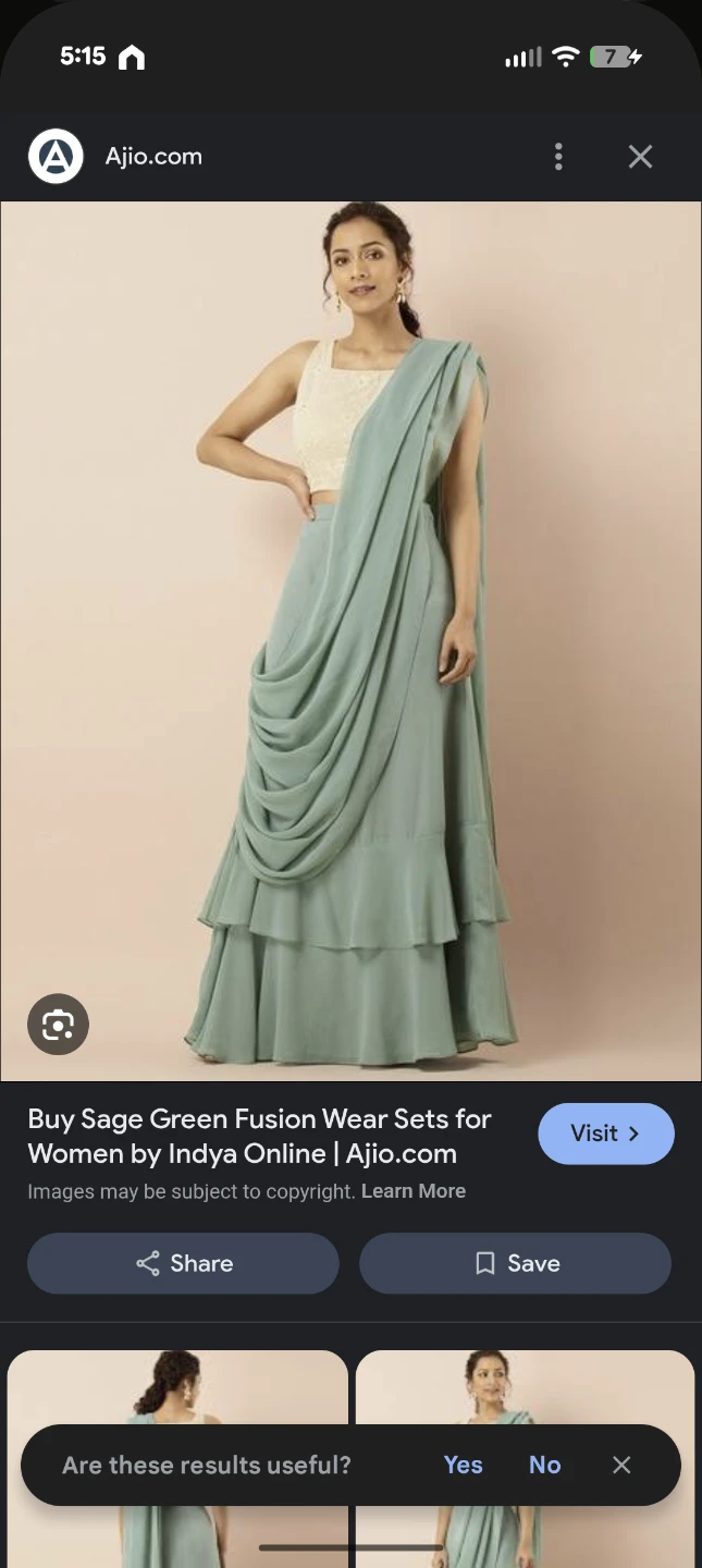 Indian Skirt Women's 8-Petal Chiffon Skirt - Sage Green