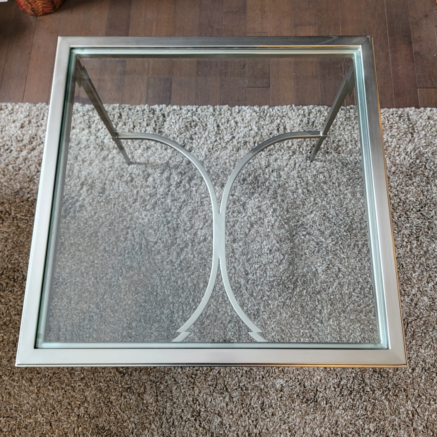 BRAND NEW Glass Top Side Table with Metal Frame - photo 2