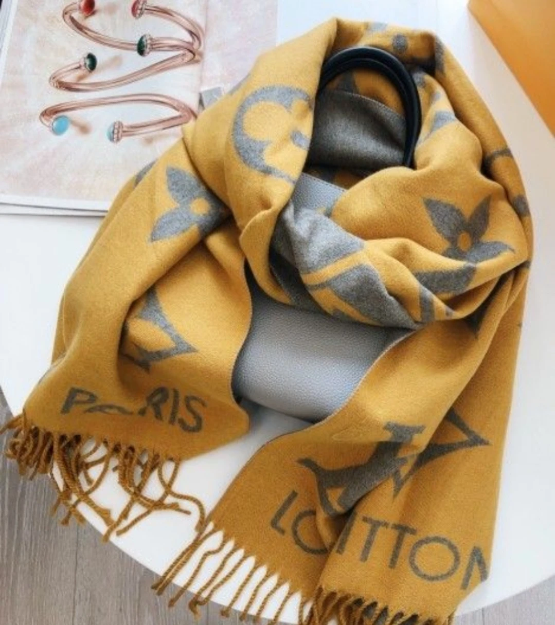 Winter Scarf/Shawl - Mustard Yellow
