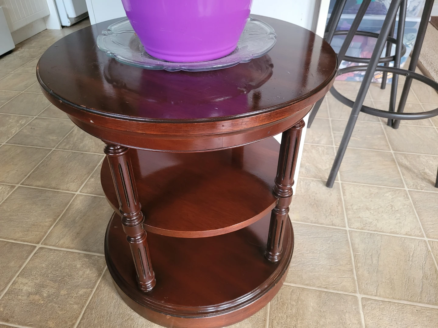 Round Wooden Side Table