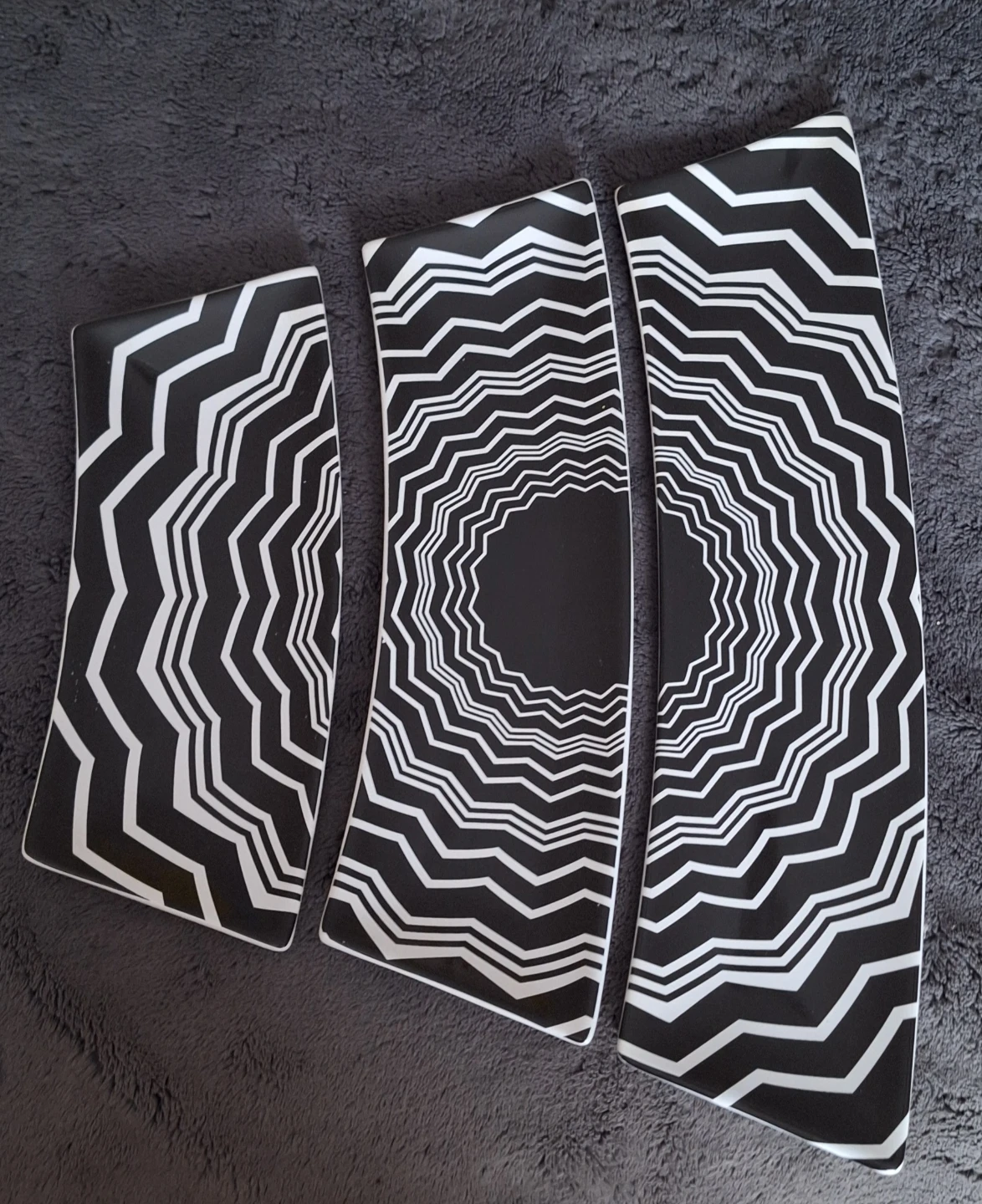 Black & White Patterned Decorative Plates (Set of 3)